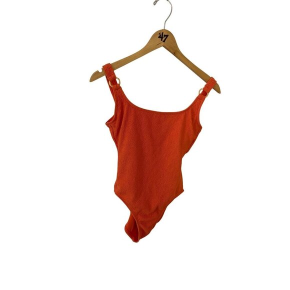 Michael Michael Kors women's Orange One Piece Textured Swimsuit - 6 - Picture 1 of 12